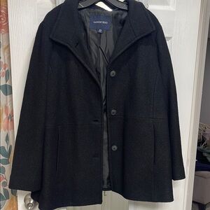 Lands End Bouled Wool Pea Coat sz18W
